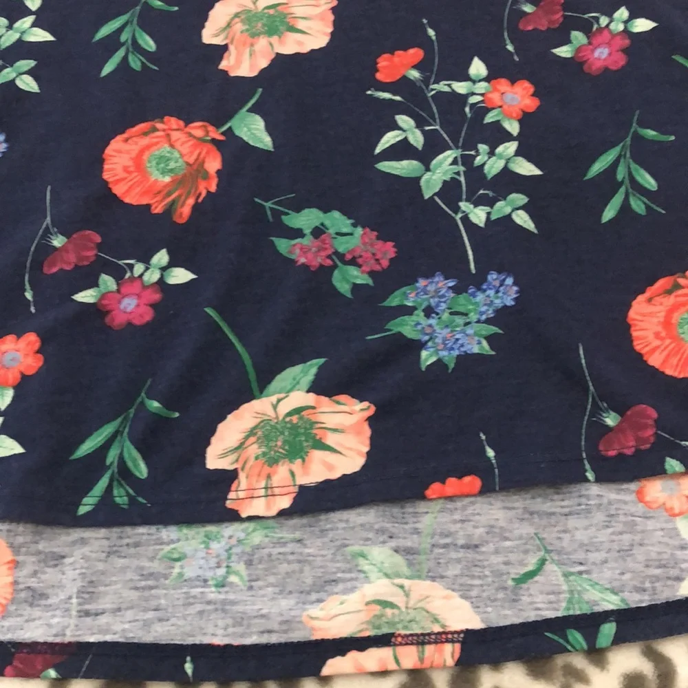 Old Navy Girls Ruffle Cami Tank Top Blue Floral size XL 14